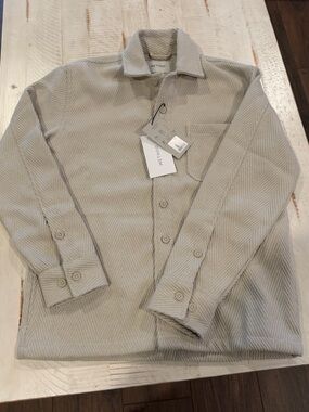NWT Method Soho Luxe Hybrid Overshirt Herringbone Button-Up Size Small